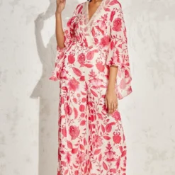 Namrata Joshipura Pink Eden Batwing Sleeve Jumpsuit -Outlet Loometta Store 01042023nj01 3