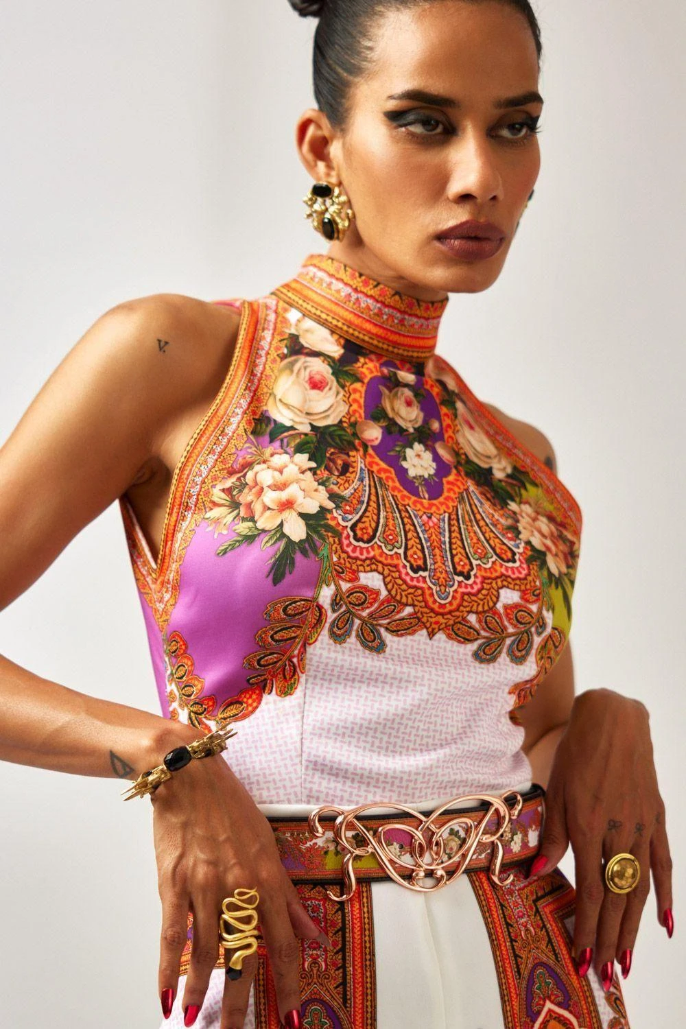 Rajdeep Ranawat Rahini Floral Halter Style Jumpsuit 6 Rajdeep Ranawat Rahini Floral Halter Style Jumpsuit - Image 4