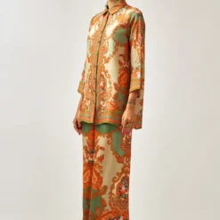 Rajdeep Ranawat Maizah Serene Green Floral Printed Shirt Top 9 Rajdeep Ranawat Maizah Serene Green Floral Printed Shirt Top -Outlet Loometta Store 011223rr31 3