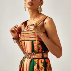 Rajdeep Ranawat Rambha Beige & Orange Floral Printed Jumpsuit 10 Rajdeep Ranawat Rambha Beige & Orange Floral Printed Jumpsuit -Outlet Loometta Store 011223rr43 4