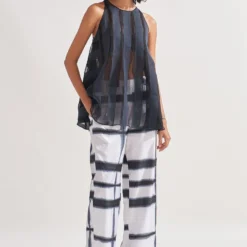 Amrich Black Aku Handwoven Top