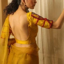 Medha Yellow Silk Embroidered Blouse 7 Medha Yellow Silk Embroidered Blouse -Outlet Loometta Store 0512ma04 3
