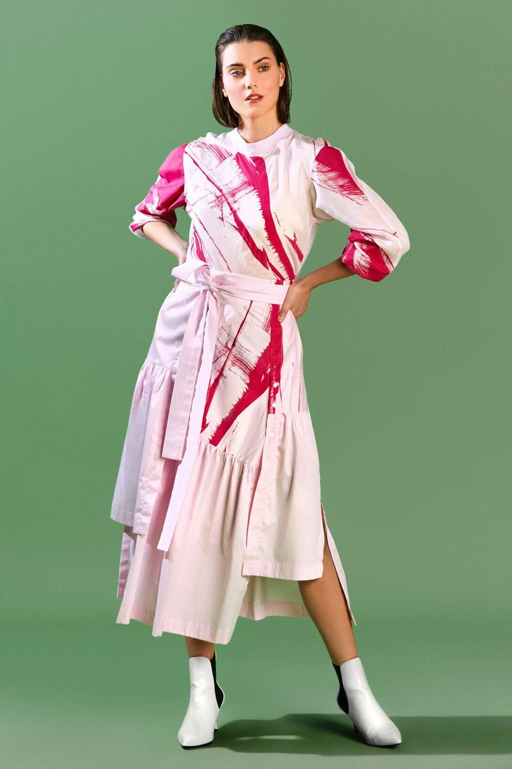 Bennch Brush Stroke Printed Asymmetric Dress 3 Bennch Brush Stroke Printed Asymmetric Dress