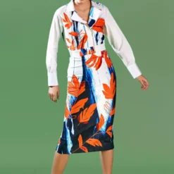 Bennch Abstract Print Pencil Skirt -Outlet Loometta Store 05dtbsk 3