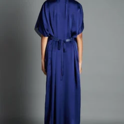 Amit Aggarwal Blue Drape Kaftan Dress -Outlet Loometta Store 068 ibl 3