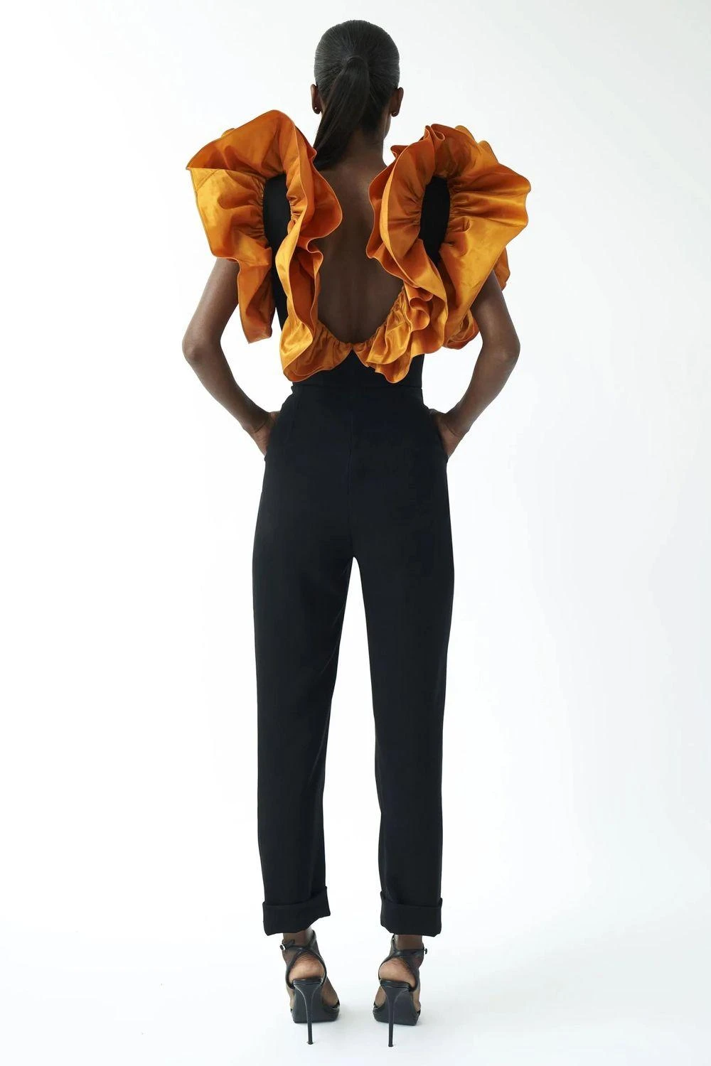 Gauri & Nainika Black Dramatic Ruffled Jumpsuit 6 Gauri & Nainika Black Dramatic Ruffled Jumpsuit - Image 4