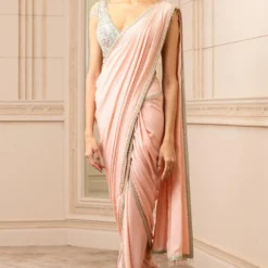 Tarun Tahiliani Blush Pink Dhoti Drape Sari Set