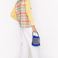 Rara Avis Yellow Checkered Hand Embroidered Top -Outlet Loometta Store 0902ra07 6