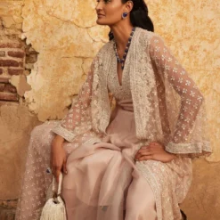 Ridhi Mehra Champagne Embroidered Jacket & Jumpsuit Set 9 Ridhi Mehra Champagne Embroidered Jacket & Jumpsuit Set -Outlet Loometta Store 102rm3 3