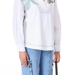 Kanika Goyal Label White Top Stitched Applique Shirt 6 Kanika Goyal Label White Top Stitched Applique Shirt -Outlet Loometta Store 110kg23 2