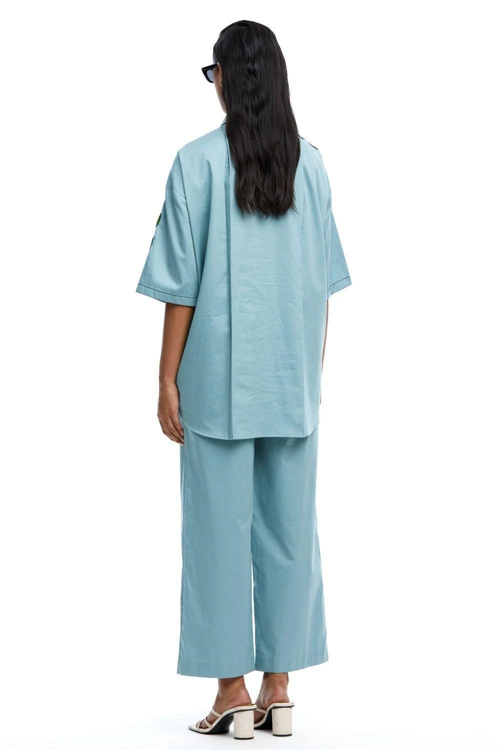 Kanika Goyal Label Blue Solid Ankle Length Pants 6 Kanika Goyal Label Blue Solid Ankle Length Pants - Image 4