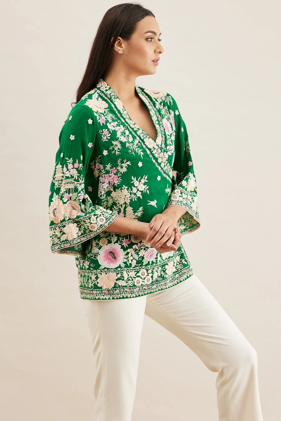 PATINE Green Shikargah Wrap Top 6 PATINE Green Shikargah Wrap Top - Image 4