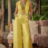 Surily G Neon Yellow Embellished Jumpsuit -Outlet Loometta Store 11523sgv25 1
