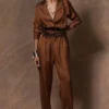 431-88 By Shweta Kapur Copper Silk Jumpsuit