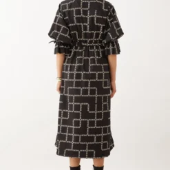 SNOB Black Chevron Printed Wrap Style Dress -Outlet Loometta Store 11823sb2 4