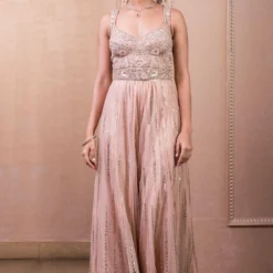 Tarun Tahiliani Old Rose Embellished Jumpsuit