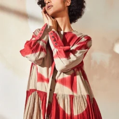 Khara Kapas Ruby Clamp Dyed Dress -Outlet Loometta Store 12923kk18 3