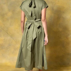 GRAINE Olive Green Cutout Dress -Outlet Loometta Store 1304gra01 5