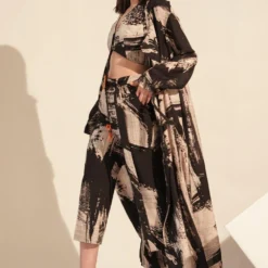 Nikita Mhaisalkar Black & White Stroke Printed Pant -Outlet Loometta Store 131023nmw2 3