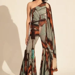 Nikita Mhaisalkar Powder Blue Butterfly Printed Jumpsuit