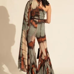 Nikita Mhaisalkar Powder Blue Butterfly Printed Jumpsuit -Outlet Loometta Store 131023nmw27 5