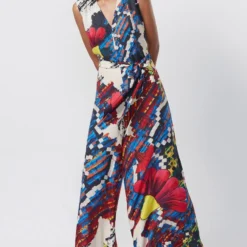 Saaksha & Kinni Blue Floral Printed Jumpsuit