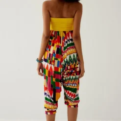 Payal Jain Yellow Abstract Printed Off Shoulder Jumpsuit 9 Payal Jain Yellow Abstract Printed Off Shoulder Jumpsuit -Outlet Loometta Store 14623pj3 4