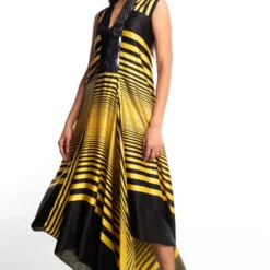 Amit Aggarwal Yellow Metallic Dress With An Asymmetric Hem -Outlet Loometta Store 149aa3 3