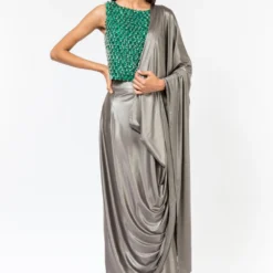 431-88 By Shweta Kapur Green Beaded Top -Outlet Loometta Store 1512sk2 4
