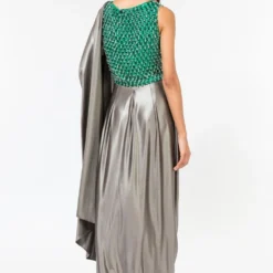 431-88 By Shweta Kapur Green Beaded Top -Outlet Loometta Store 1512sk2 5