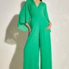 Namrata Joshipura Kelly Green Metallic Quad Jumpsuit -Outlet Loometta Store 1532023nj1 1