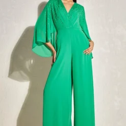 Namrata Joshipura Kelly Green Metallic Quad Jumpsuit