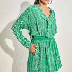 Namrata Joshipura Kelly Green Aster Playsuit -Outlet Loometta Store 1532023nj30 3