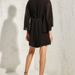 Namrata Joshipura Black Metallic Quad Batwing Playsuit -Outlet Loometta Store 1532023nj53 5