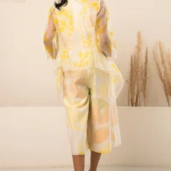 Arcvsh By Pallavi Singh Yellow Petal Printed Jacket & Jumpsuit -Outlet Loometta Store 15423arc28 3