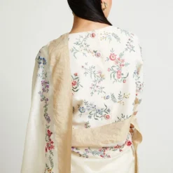 Payal Pratap Ecru Cotton Handloom Blouse -Outlet Loometta Store 15rg 12a 3