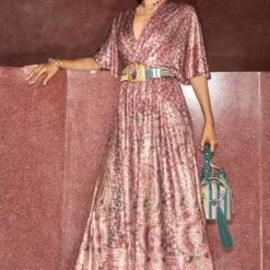 Tarun Tahiliani Maroon Embellished Jumpsuit