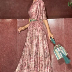 Tarun Tahiliani Maroon Embellished Jumpsuit -Outlet Loometta Store 1611tpg2 3