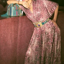 Tarun Tahiliani Maroon Embellished Jumpsuit -Outlet Loometta Store 1611tpg2 4