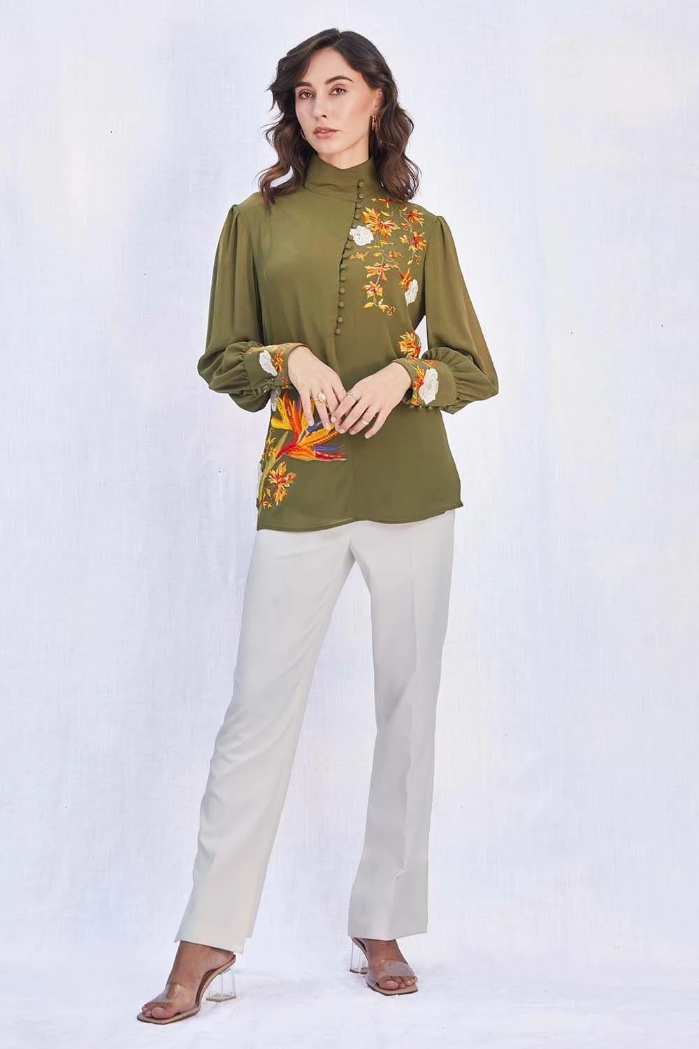 PATINE Embroidered Silk Georgette Shirt 3 PATINE Embroidered Silk Georgette Shirt