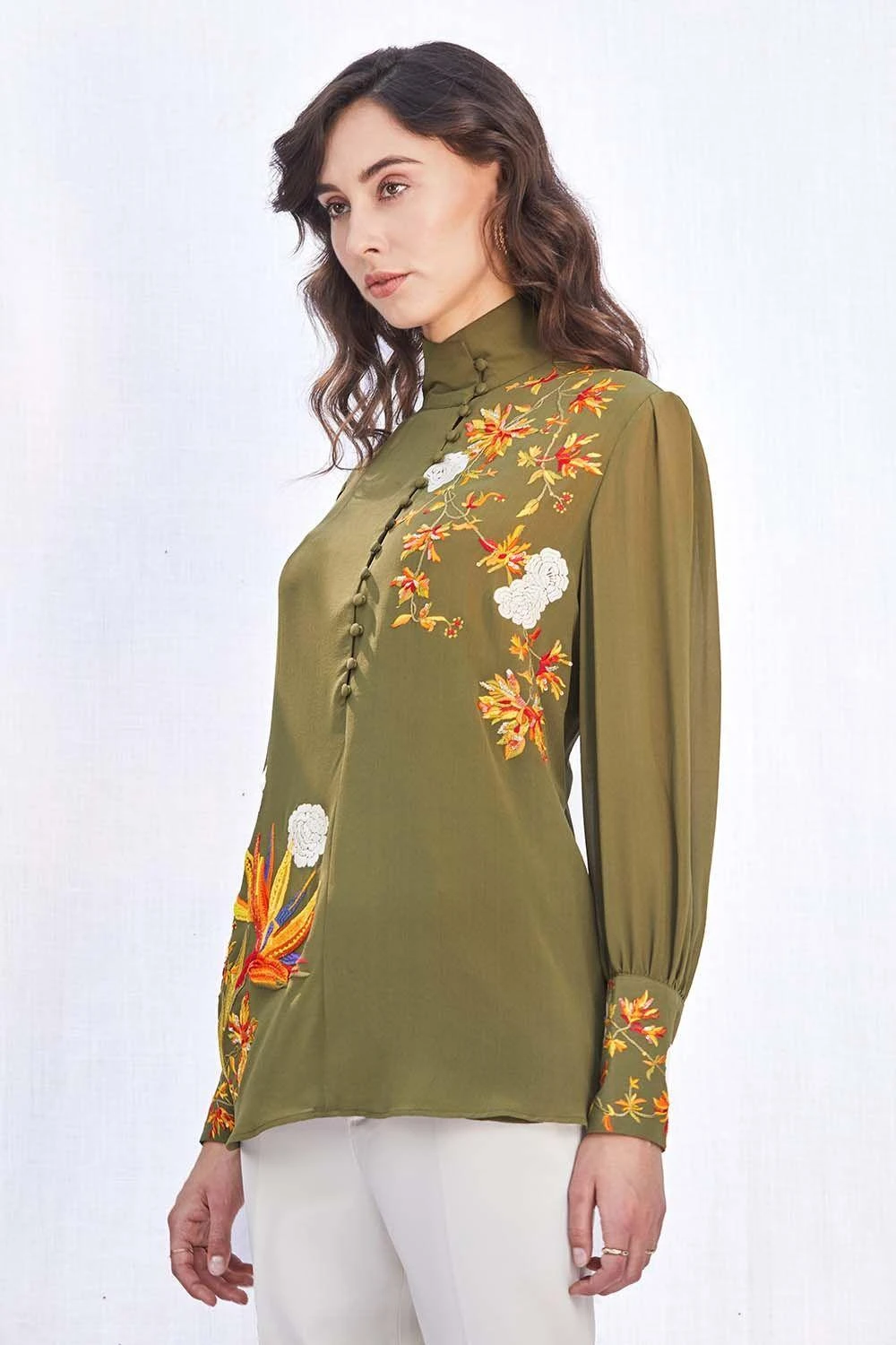 PATINE Embroidered Silk Georgette Shirt 4 PATINE Embroidered Silk Georgette Shirt - Image 2