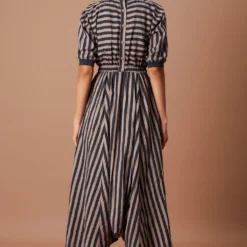 Mati Grey Striped Cotton Jumpsuit -Outlet Loometta Store 163mati3 4