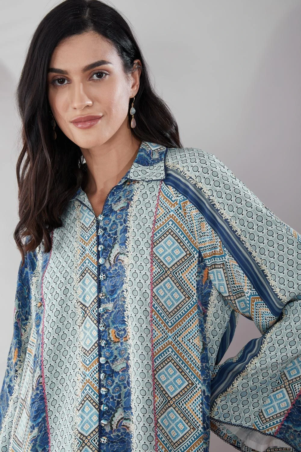 PATINE Pearl Patchwork Embroidered Shirt 6 PATINE Pearl Patchwork Embroidered Shirt - Image 4
