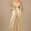 Tarun Tahiliani Gold Gara Embroidered Cape & Jumpsuit Set
