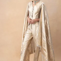 Hemang Agrawal Gold Metallic Trousers 7 Hemang Agrawal Gold Metallic Trousers -Outlet Loometta Store 171023bs8 2