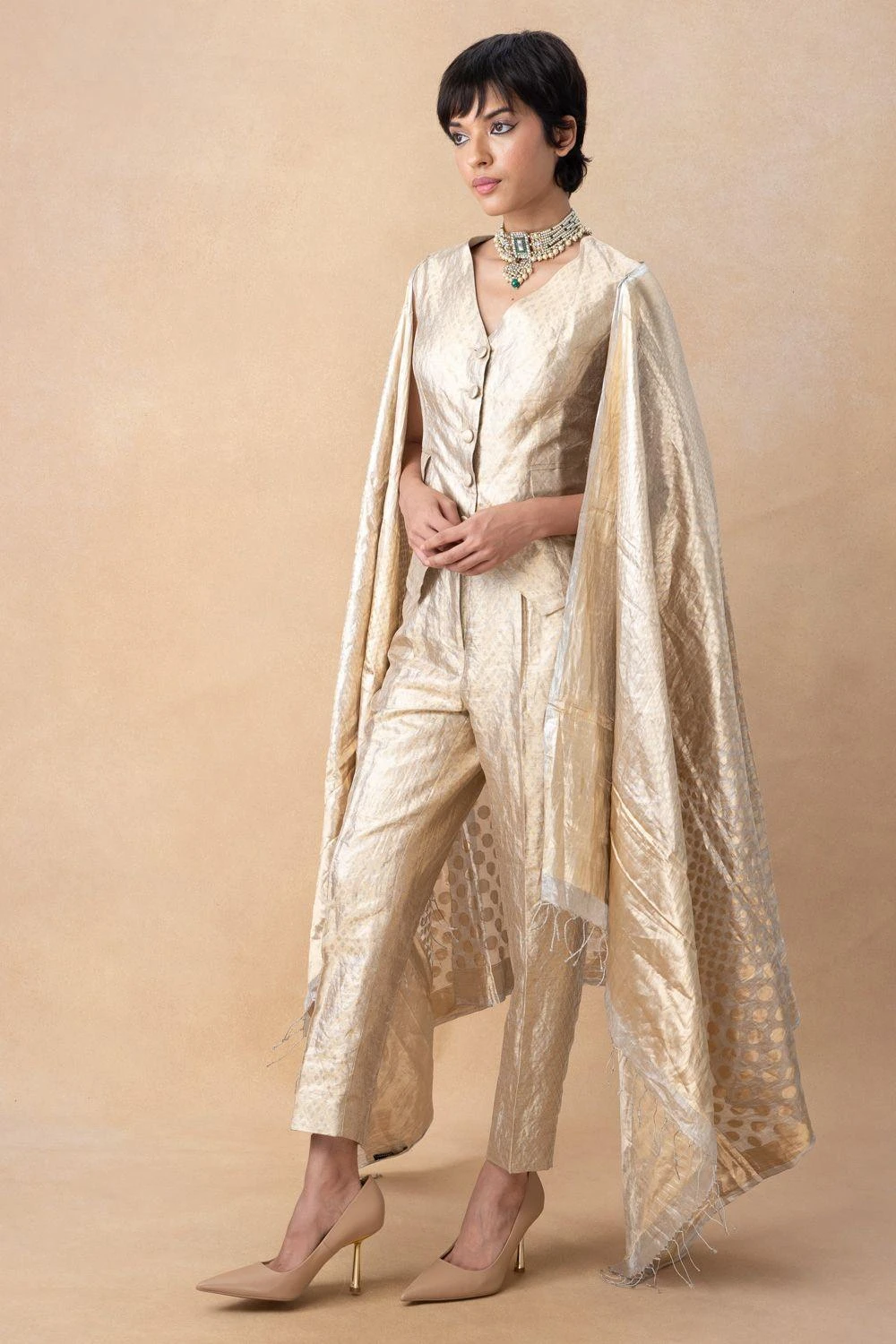 Hemang Agrawal Gold Metallic Trousers 4 Hemang Agrawal Gold Metallic Trousers - Image 2