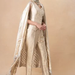 Hemang Agrawal Gold Metallic Trousers 8 Hemang Agrawal Gold Metallic Trousers -Outlet Loometta Store 171023bs8 3