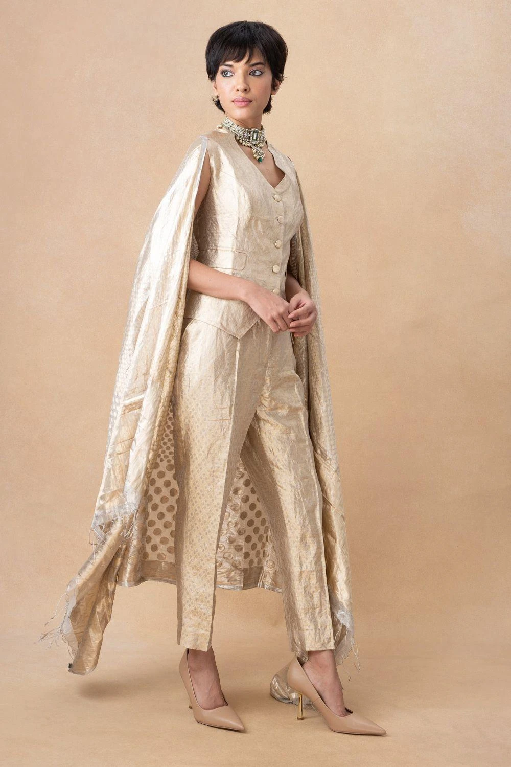 Hemang Agrawal Gold Metallic Trousers 5 Hemang Agrawal Gold Metallic Trousers - Image 3