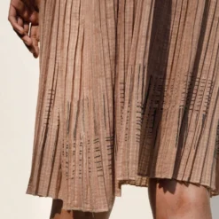 Urvashi Kaur Nude Micro Pleated Tunic Set 8 Urvashi Kaur Nude Micro Pleated Tunic Set -Outlet Loometta Store 171123uk69 3