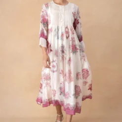 Vineet Rahul Off White Rose Dress